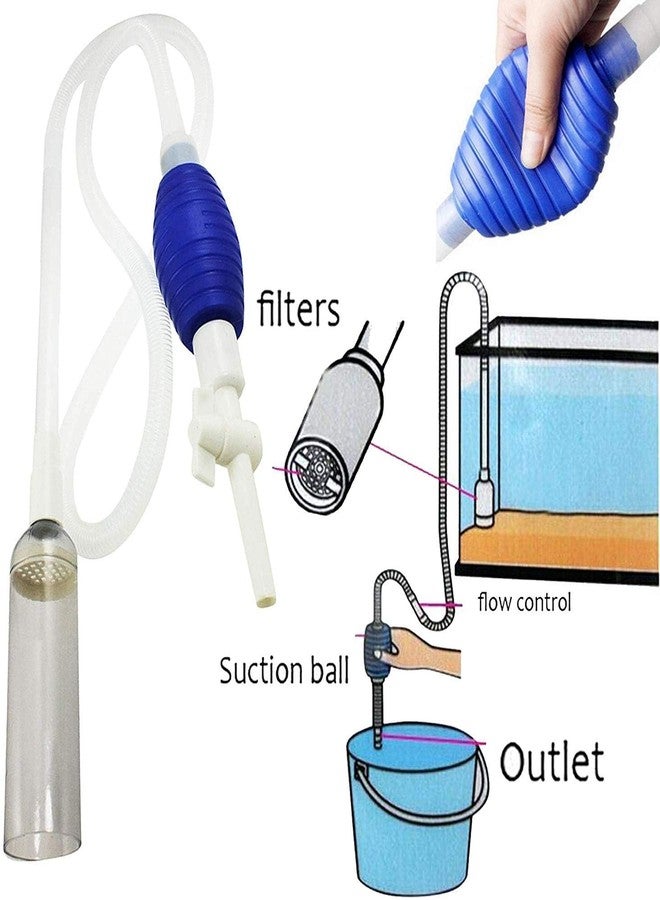 VAYINATO® Aquarium Vaccum Syphon Pipe Fish Tank Gravel Cleaner Aquarium Water Changer with Tap by Petzlifeworld - Image 3